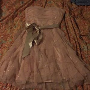 Strapless sparkly homecoming dress